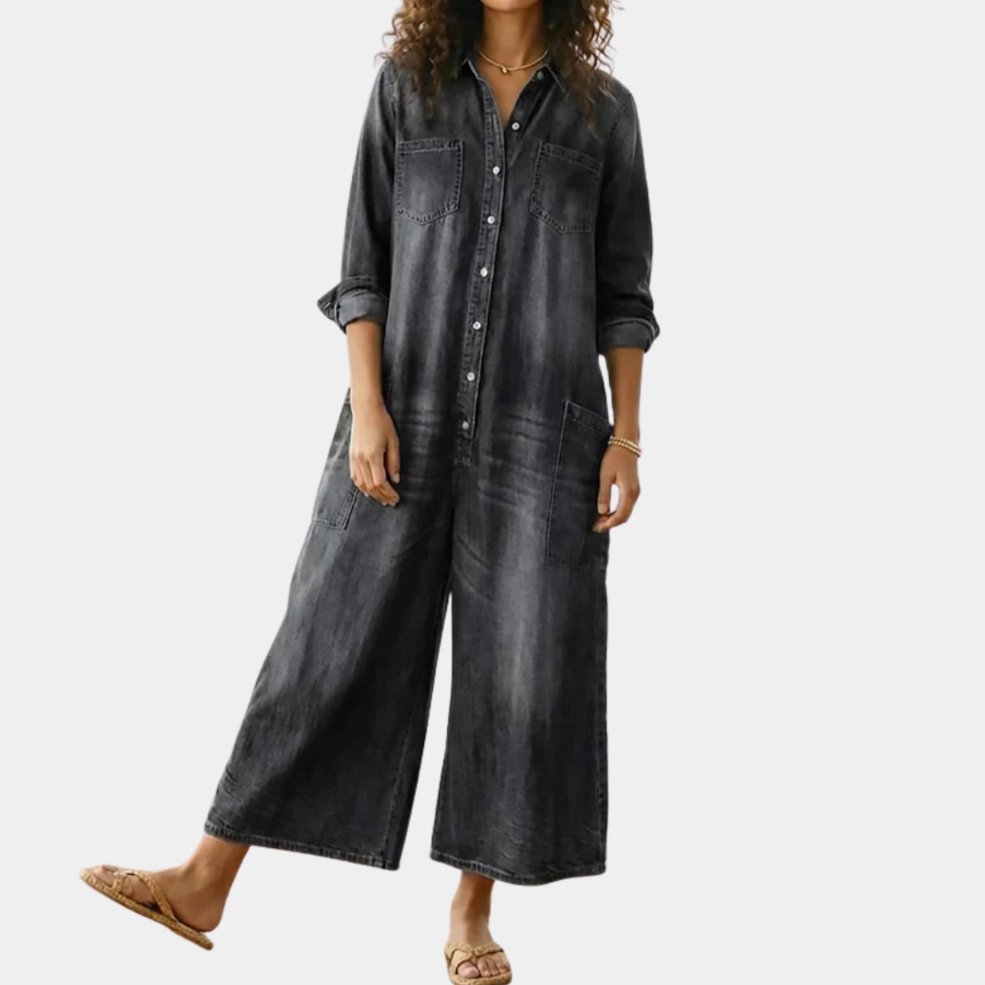Sandy | Vintage Soft Cotton Denim Jumpsuit