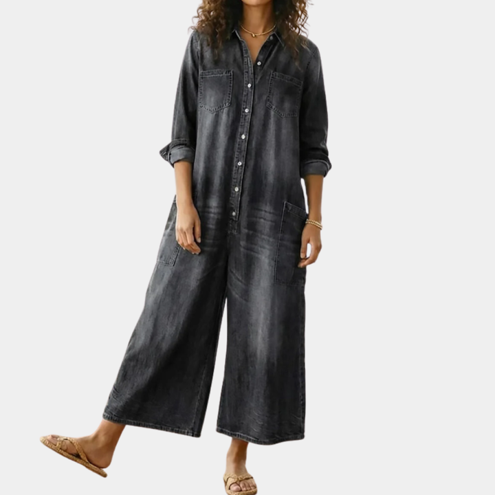 Sandy | Vintage Soft Cotton Denim Jumpsuit