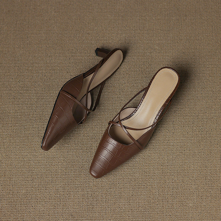 Gloria Genuine Leather Mules