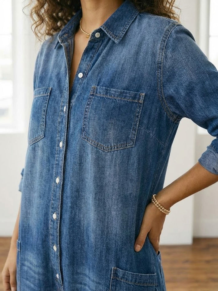 Sandy | Vintage Soft Cotton Denim Jumpsuit